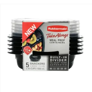 Set de Envases 10 Piezas Takealongs Rubbermaid (negro 555 Ml)